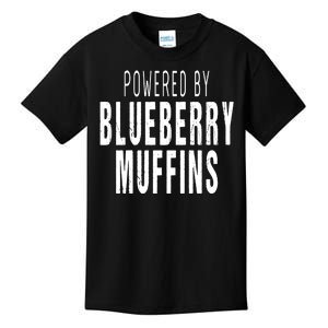 Powered By Blueberry Muffins Lover Funny Kids T-Shirt