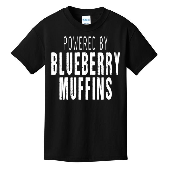 Powered By Blueberry Muffins Lover Funny Kids T-Shirt