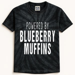 Powered By Blueberry Muffins Lover Funny Kids Tie-Dye T-Shirt