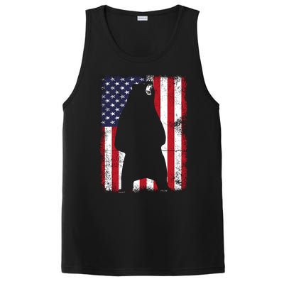 Patriotic Black Bear American Flag Usa 4th Of July PosiCharge Competitor Tank