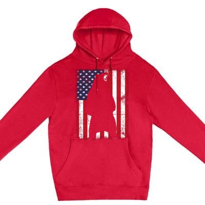 Patriotic Black Bear American Flag Usa 4th Of July Premium Pullover Hoodie