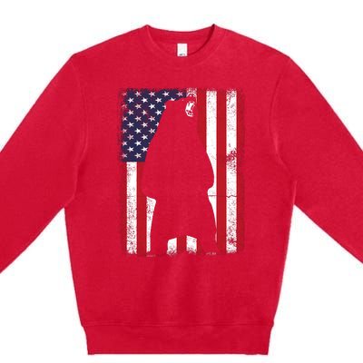 Patriotic Black Bear American Flag Usa 4th Of July Premium Crewneck Sweatshirt