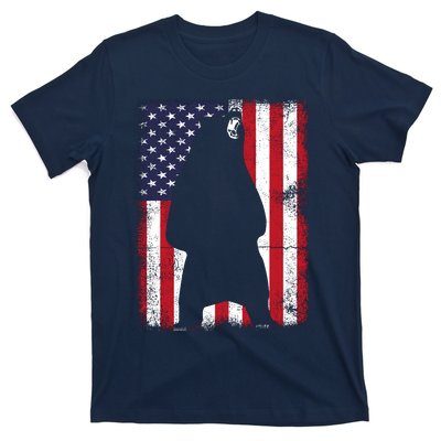 Patriotic Black Bear American Flag Usa 4th Of July T-Shirt