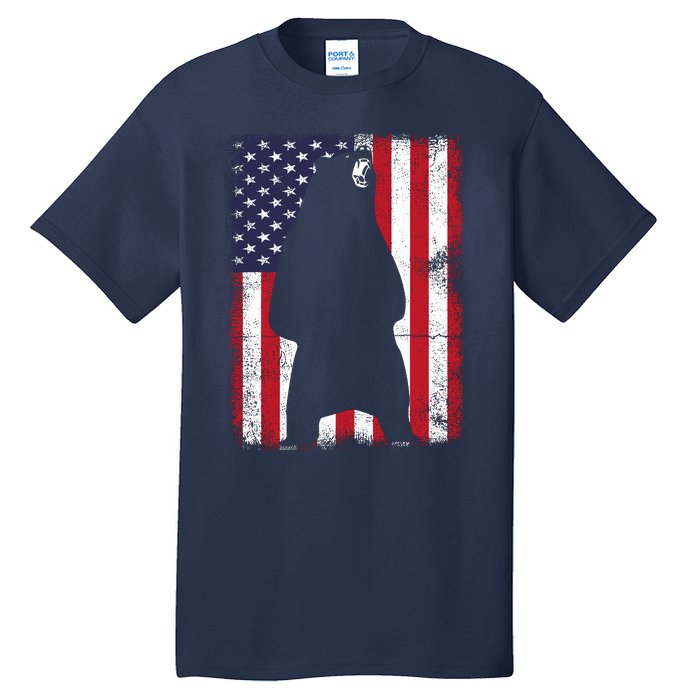 Patriotic Black Bear American Flag Usa 4th Of July Tall T-Shirt