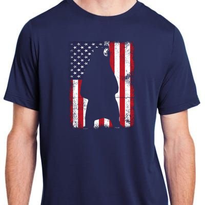 Patriotic Black Bear American Flag Usa 4th Of July Adult ChromaSoft Performance T-Shirt