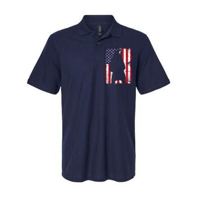 Patriotic Black Bear American Flag Usa 4th Of July Softstyle Adult Sport Polo