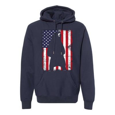 Patriotic Black Bear American Flag Usa 4th Of July Premium Hoodie