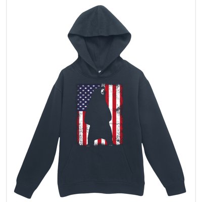 Patriotic Black Bear American Flag Usa 4th Of July Urban Pullover Hoodie