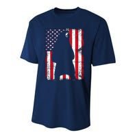 Patriotic Black Bear American Flag Usa 4th Of July Performance Sprint T-Shirt