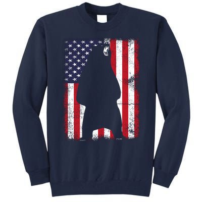 Patriotic Black Bear American Flag Usa 4th Of July Tall Sweatshirt