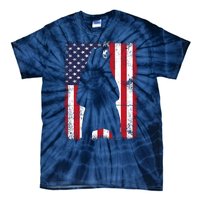 Patriotic Black Bear American Flag Usa 4th Of July Tie-Dye T-Shirt