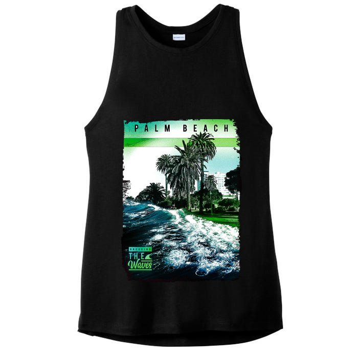 Palm Beach Break The Waves Ladies PosiCharge Tri-Blend Wicking Tank