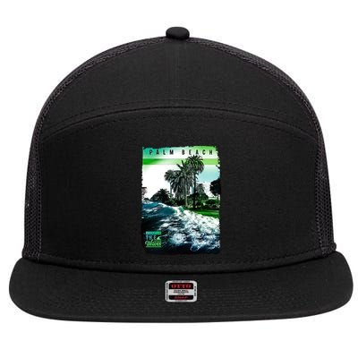 Palm Beach Break The Waves 7 Panel Mesh Trucker Snapback Hat