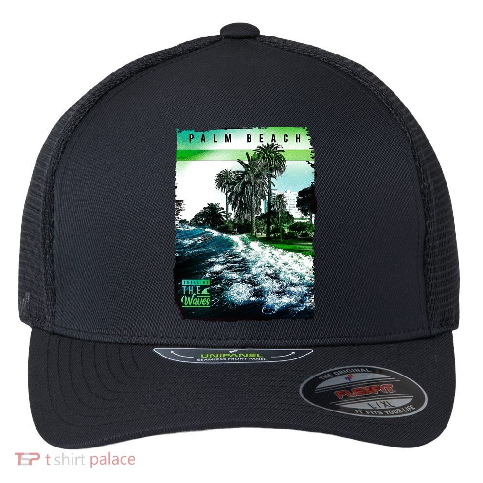 Palm Beach Break The Waves Flexfit Unipanel Trucker Cap