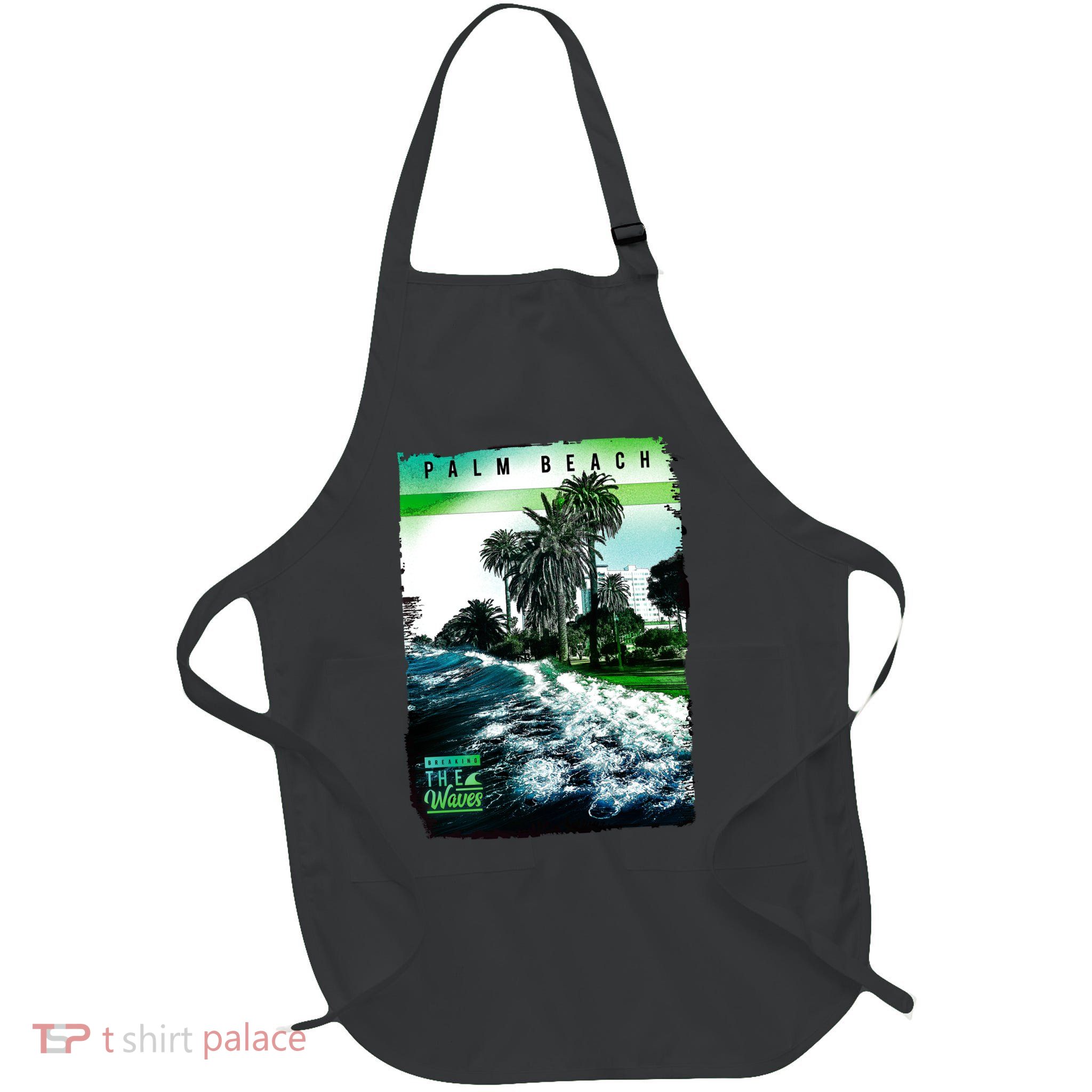 Palm Beach Break The Waves Full-Length Apron With Pockets