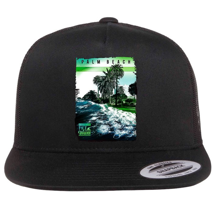 Palm Beach Break The Waves Flat Bill Trucker Hat