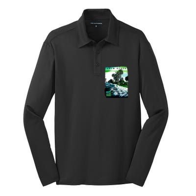 Palm Beach Break The Waves Silk Touch Performance Long Sleeve Polo