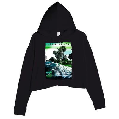 Palm Beach Break The Waves Crop Fleece Hoodie