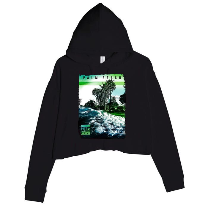 Palm Beach Break The Waves Crop Fleece Hoodie