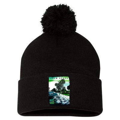 Palm Beach Break The Waves Pom Pom 12in Knit Beanie