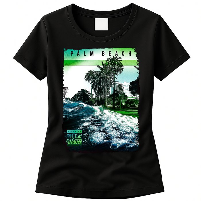 Palm Beach Break The Waves Womens T-Shirt
