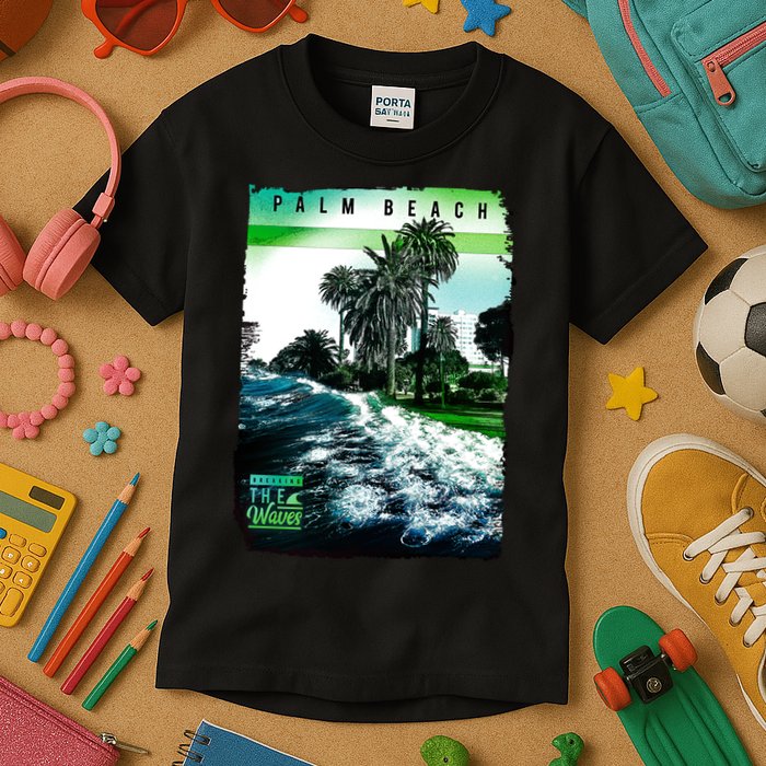 Palm Beach Break The Waves Kids T-Shirt