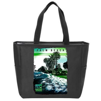 Palm Beach Break The Waves Zip Tote Bag