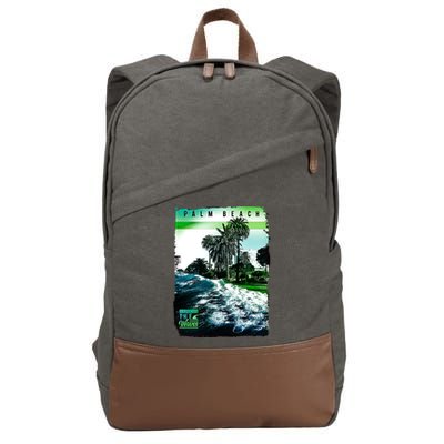 Palm Beach Break The Waves Cotton Canvas Backpack