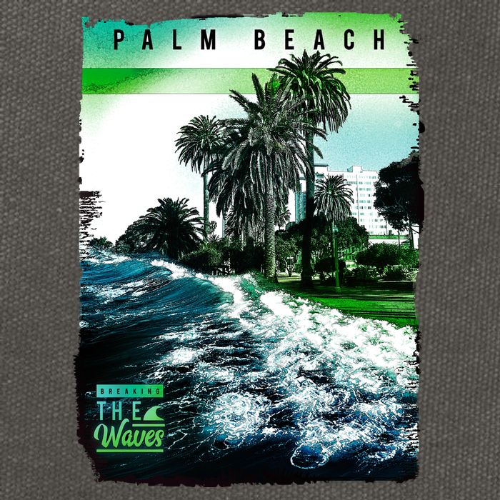 Palm Beach Break The Waves Cotton Canvas Backpack