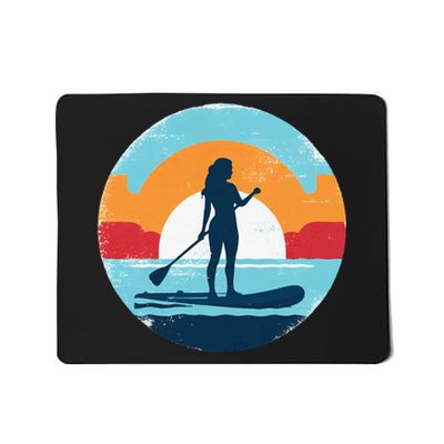 Paddle Bote Board Sup Surfer Girl Standup Balance Boy Beach Mousepad