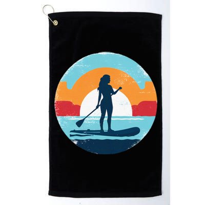 Paddle Bote Board Sup Surfer Girl Standup Balance Boy Beach Platinum Collection Golf Towel