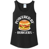 Powered By Burgers Fast Food Lover Funny Beef Burger Ladies Essential Tank