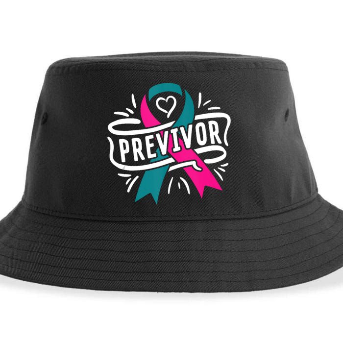 Previvor BRCA Breast Cancer Awareness Support Sustainable Bucket Hat