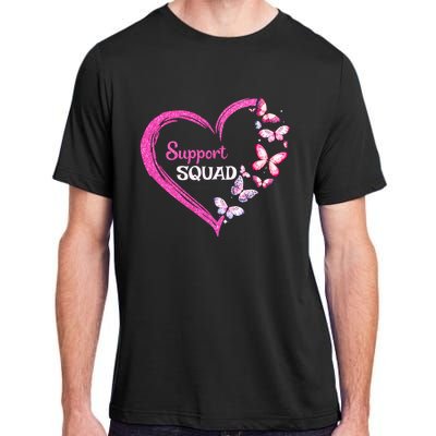 Pink Butterfly Breast Cancer Support Squad Pink Ribbon Funny Gift Adult ChromaSoft Performance T-Shirt