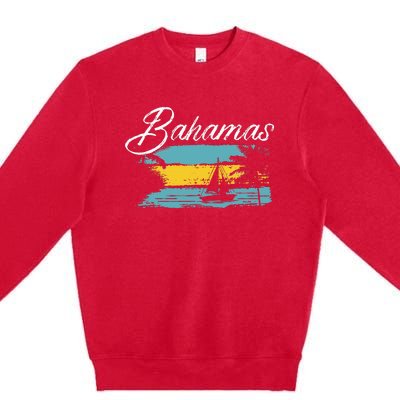 Proud Bahamas Bahamians Flag Premium Crewneck Sweatshirt