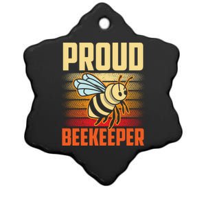 Proud Beekeeper Bee Honeybee Beekeeping Hobby Gift Ceramic Star Ornament