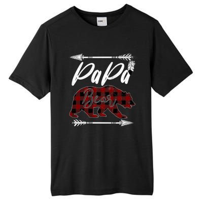 Papa Bear Buffalo Plaid Flannel FatherS Day Gift Dad Pops Meaningful Gift Tall Fusion ChromaSoft Performance T-Shirt