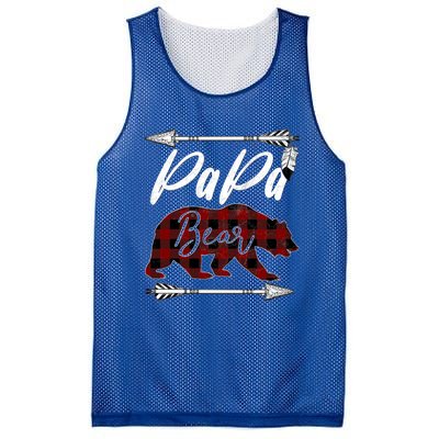 Papa Bear Buffalo Plaid Flannel FatherS Day Gift Dad Pops Meaningful Gift Mesh Reversible Basketball Jersey Tank