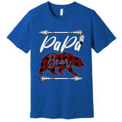 Papa Bear Buffalo Plaid Flannel FatherS Day Gift Dad Pops Meaningful Gift Premium T-Shirt