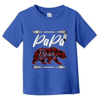 Papa Bear Buffalo Plaid Flannel FatherS Day Gift Dad Pops Meaningful Gift Toddler T-Shirt