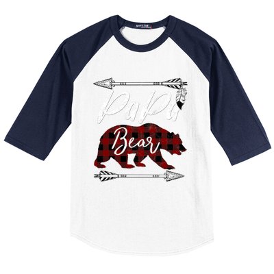 Papa Bear Buffalo Plaid Flannel FatherS Day Gift Dad Pops Meaningful Gift Baseball Sleeve Shirt