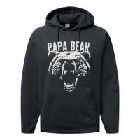 Papa Bear Best Dad Fathers Day Father Pop Men Vintage Gifts Performance Fleece Hoodie