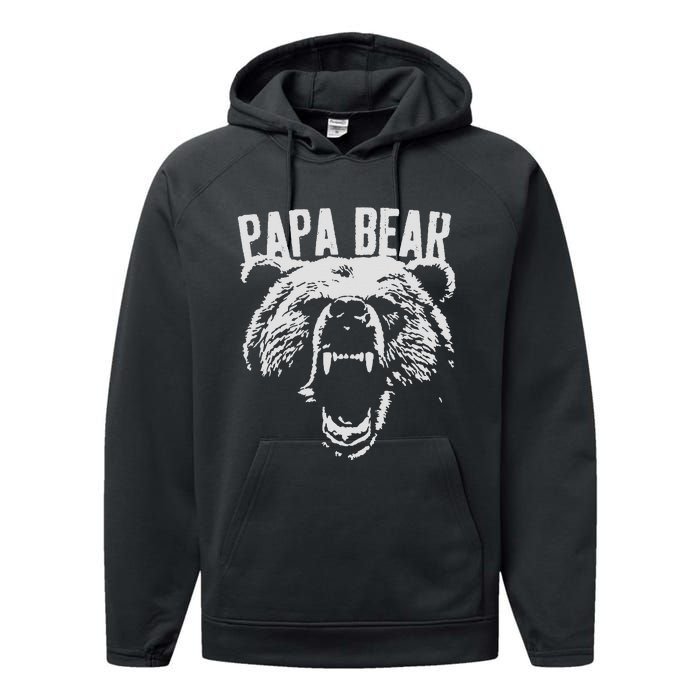 Papa Bear Best Dad Fathers Day Father Pop Men Vintage Gifts Performance Fleece Hoodie