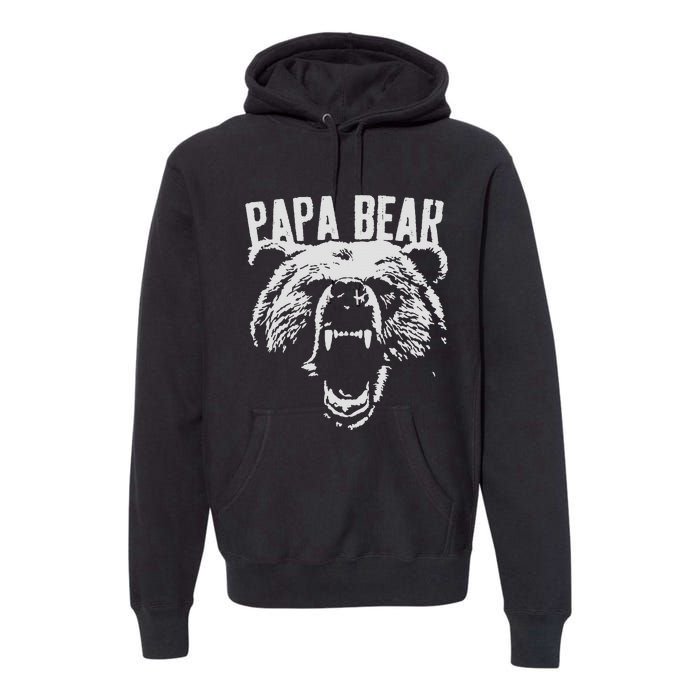 Papa Bear Best Dad Fathers Day Father Pop Men Vintage Gifts Premium Hoodie