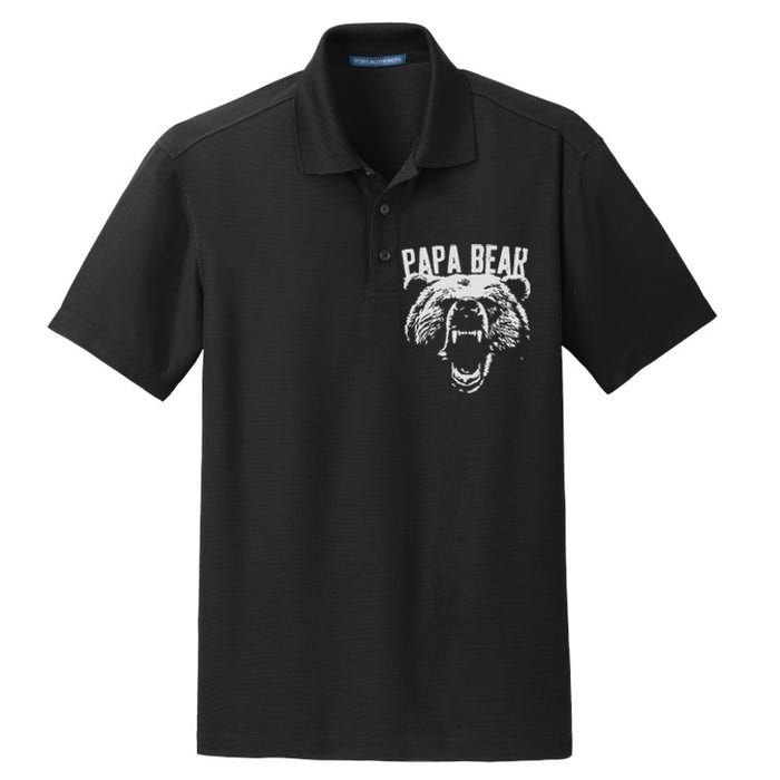 Papa Bear Best Dad Fathers Day Father Pop Men Vintage Gifts Dry Zone Grid Polo