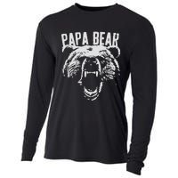 Papa Bear Best Dad Fathers Day Father Pop Men Vintage Gifts Cooling Performance Long Sleeve Crew