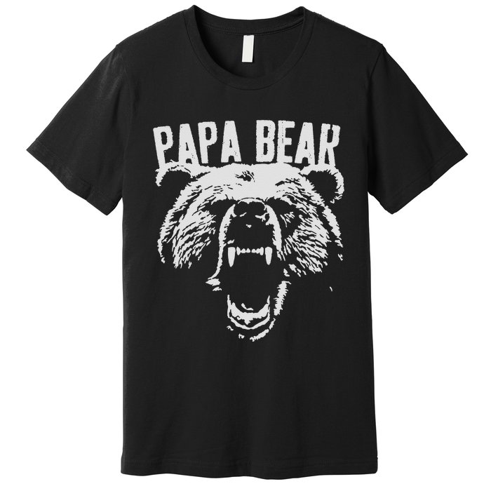 Papa Bear Best Dad Fathers Day Father Pop Men Vintage Gifts Premium T-Shirt