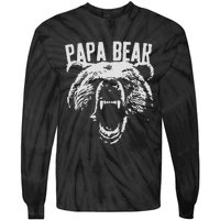 Papa Bear Best Dad Fathers Day Father Pop Men Vintage Gifts Tie-Dye Long Sleeve Shirt