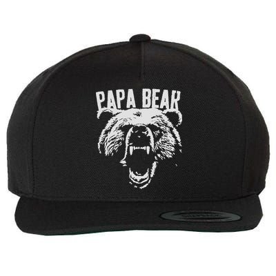 Papa Bear Best Dad Fathers Day Father Pop Men Vintage Gifts Wool Snapback Cap