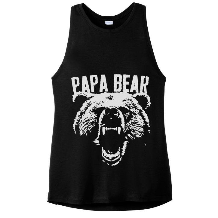 Papa Bear Best Dad Fathers Day Father Pop Vintage Gifts Ladies PosiCharge Tri-Blend Wicking Tank